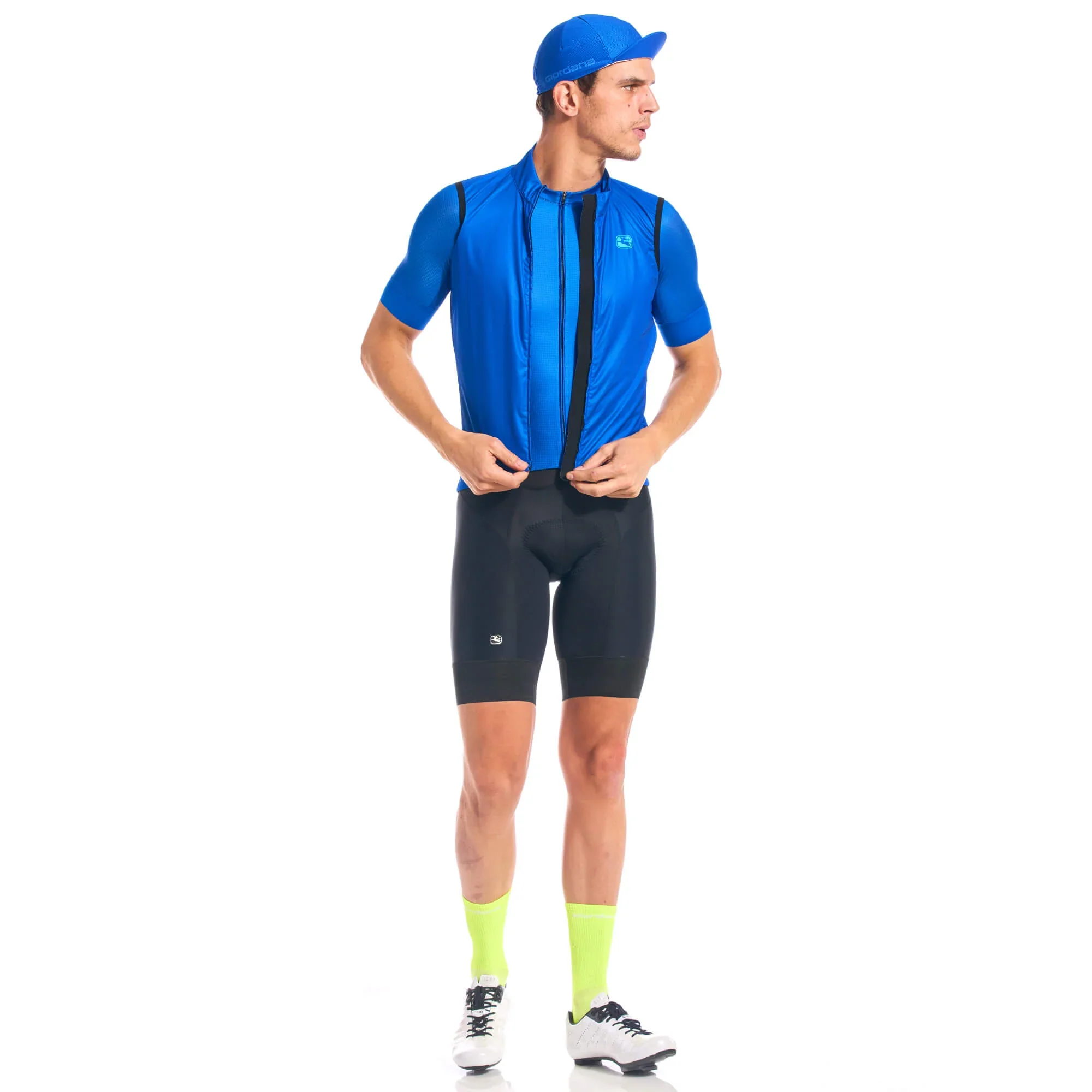 Giordana Wind Vest with Rear Pocket - Neon Blue - Image 3