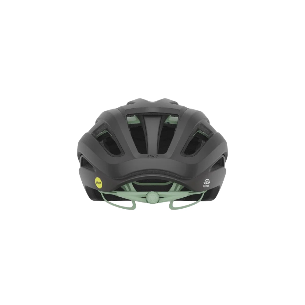Giro Aries Spherical Road Helmet - Matt Coal-Spruce Green - Image 3