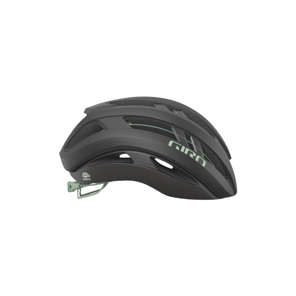 Giro Aries Spherical Road Helmet - Matt Coal-Spruce Green - Image 4
