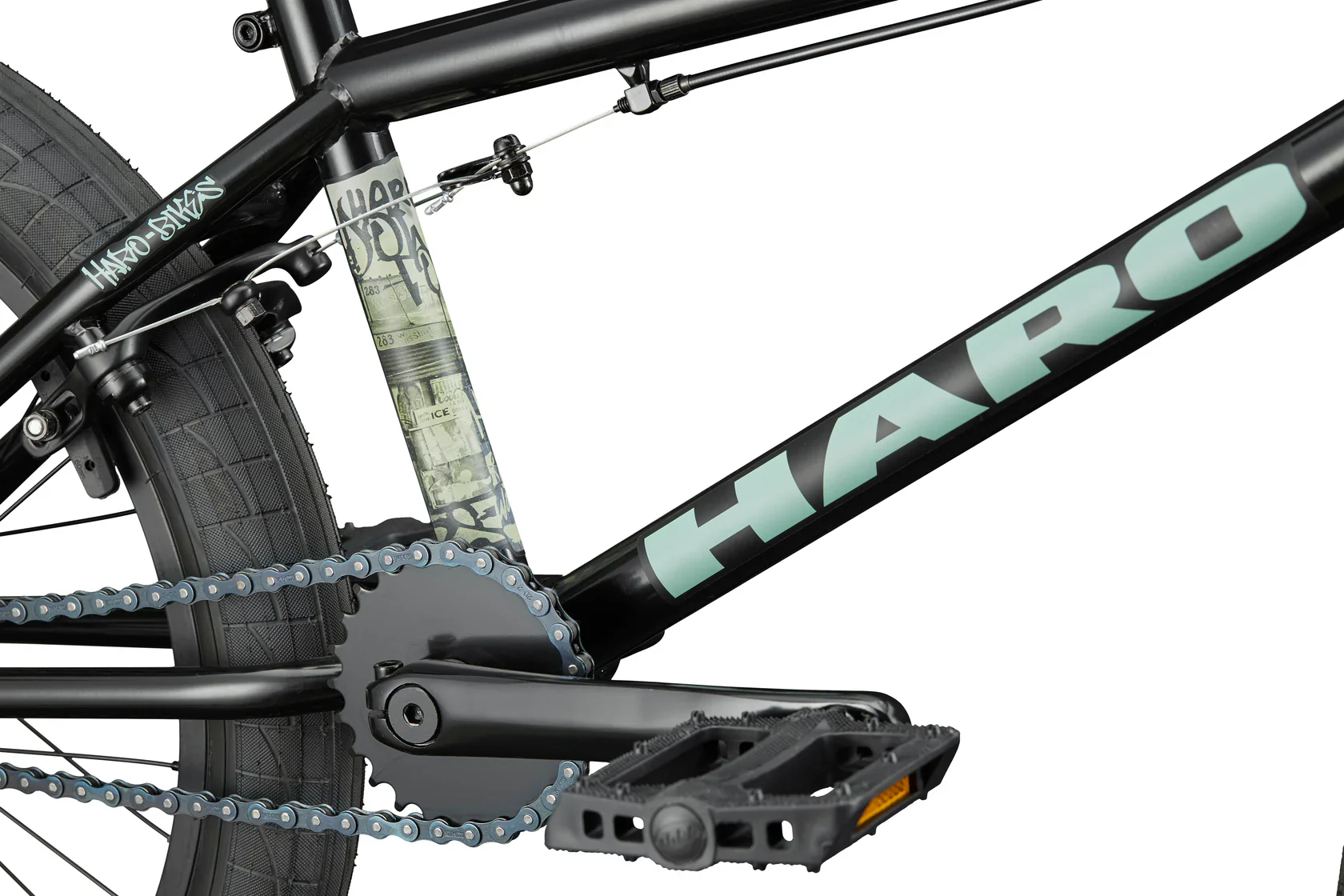 Haro Downtown 20" BMX - Semi-Gloss Black - Image 6