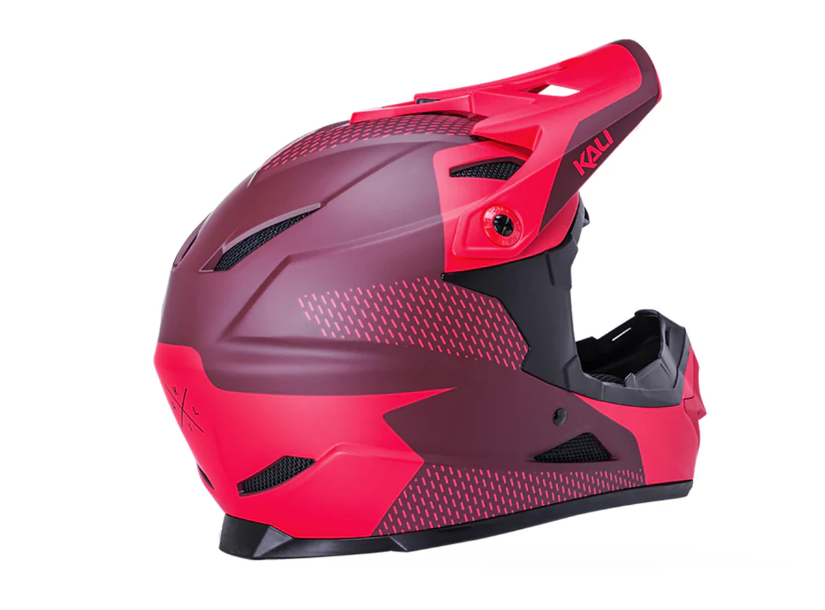 Kali Zoka Full Face Helmet - Youth - Dash Matt Red-Burgandy - Image 3