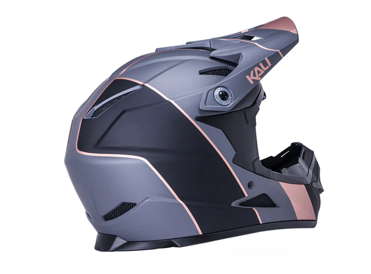 Kali Zoka Full Face Helmet - Youth - Stripe Matt Black-Bronze - Image 3