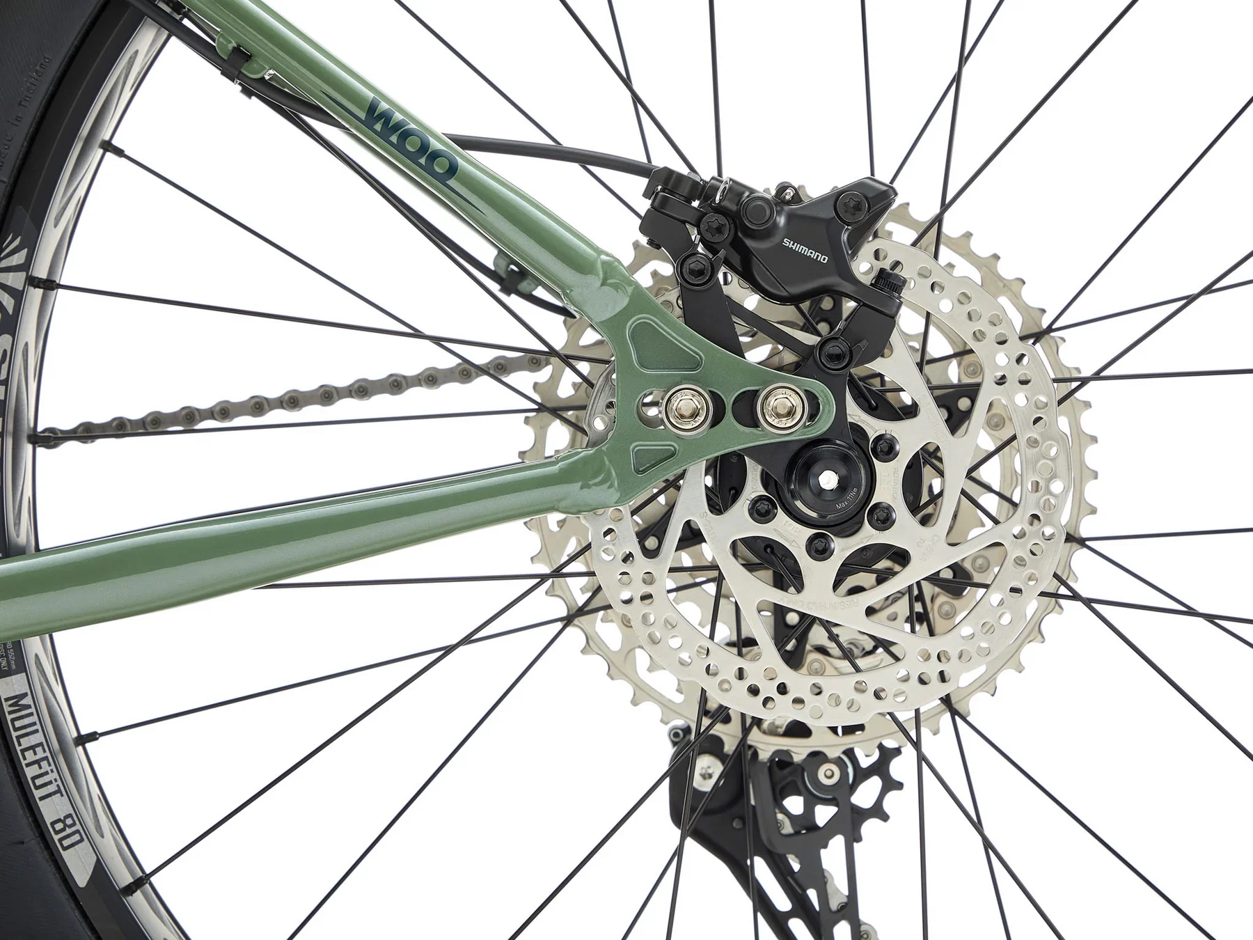 Kona Woo 26 Fat Bike - Metallic Green - 2025 - Image 11