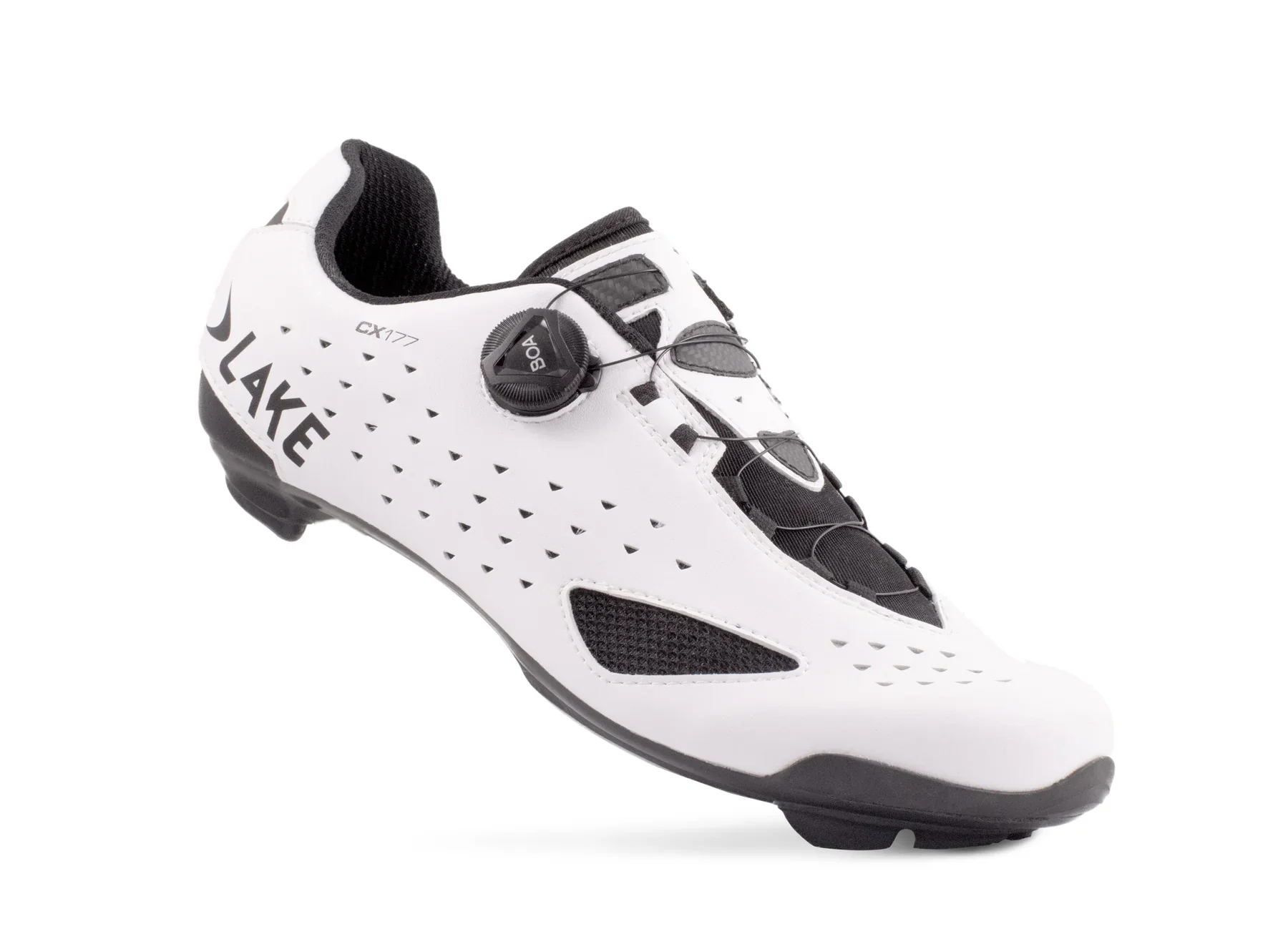 Lake CX177 Road Shoe - White-Black - Image 2