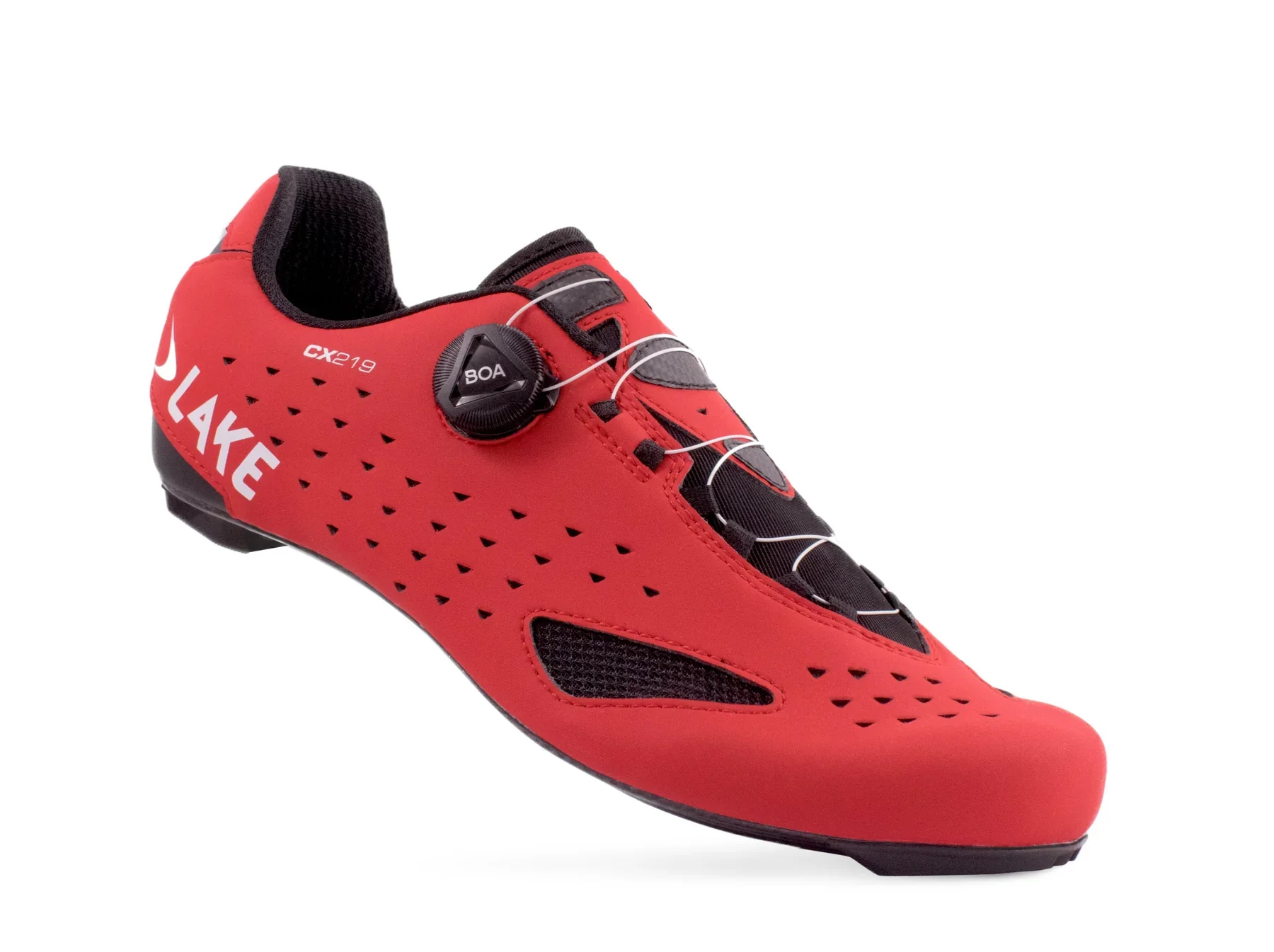 Lake CX219 Road Shoe - Wide - Red-White - Image 2