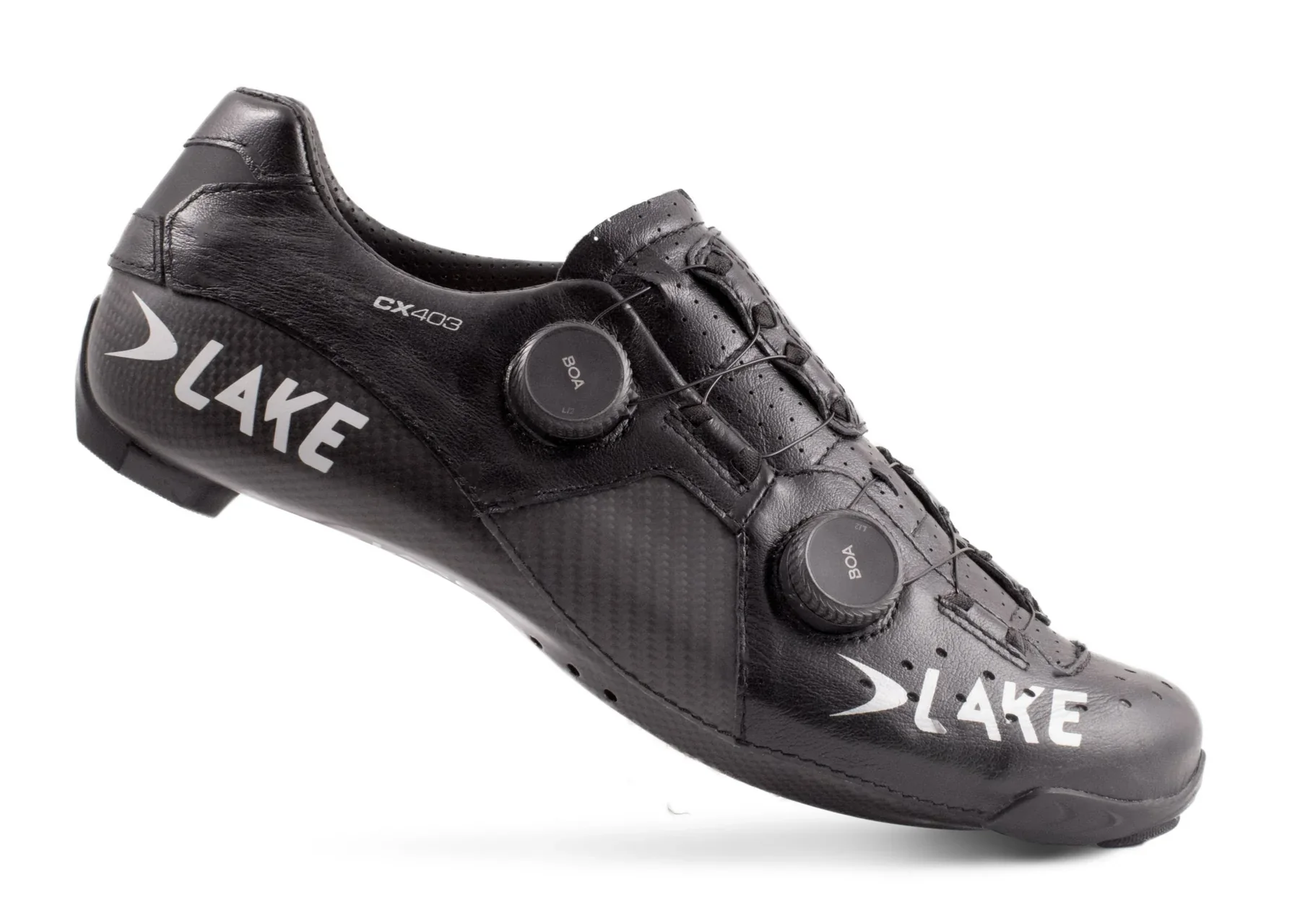 Lake CX403 Road Shoe - Black-Silver - Image 3