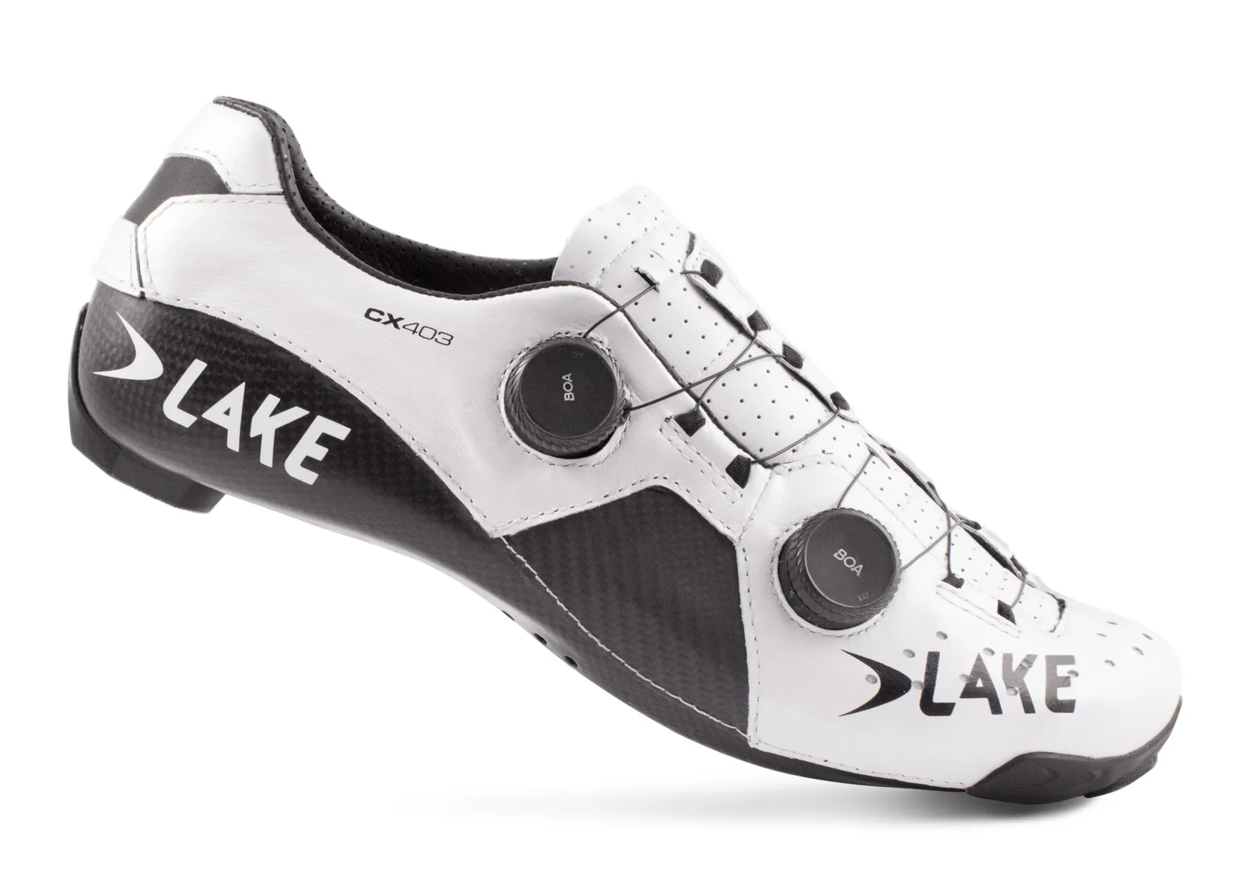 Lake CX403 Road Shoe - White-Black - Image 3