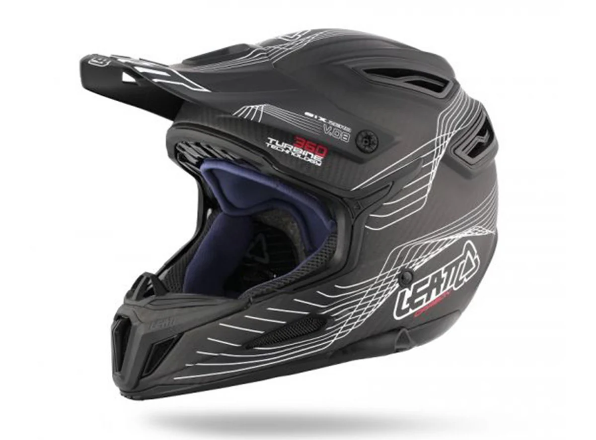 Leatt DBX 6.0 Carbon V08 Full Face Helmet - Carbon-White-Red