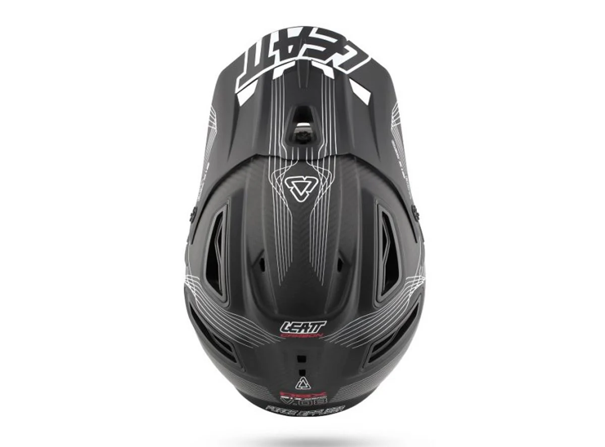 Leatt DBX 6.0 Carbon V08 Full Face Helmet - Carbon-White-Red - Image 2