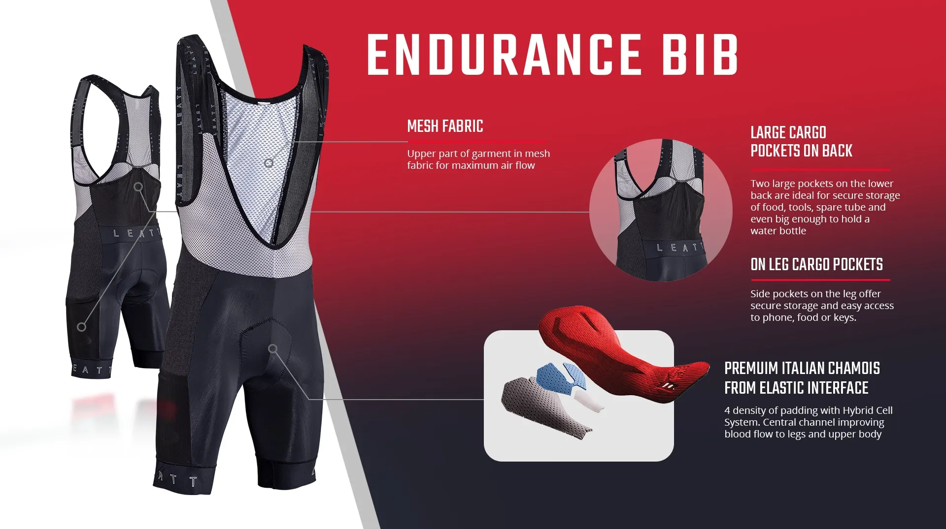 Leatt Endurance 6.0 MTB Bib - Black - 2024 - Image 6