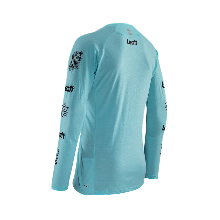 Leatt Gravity 2.0 Long Sleeve MTB Jersey - Aqua - 2024 - Image 3