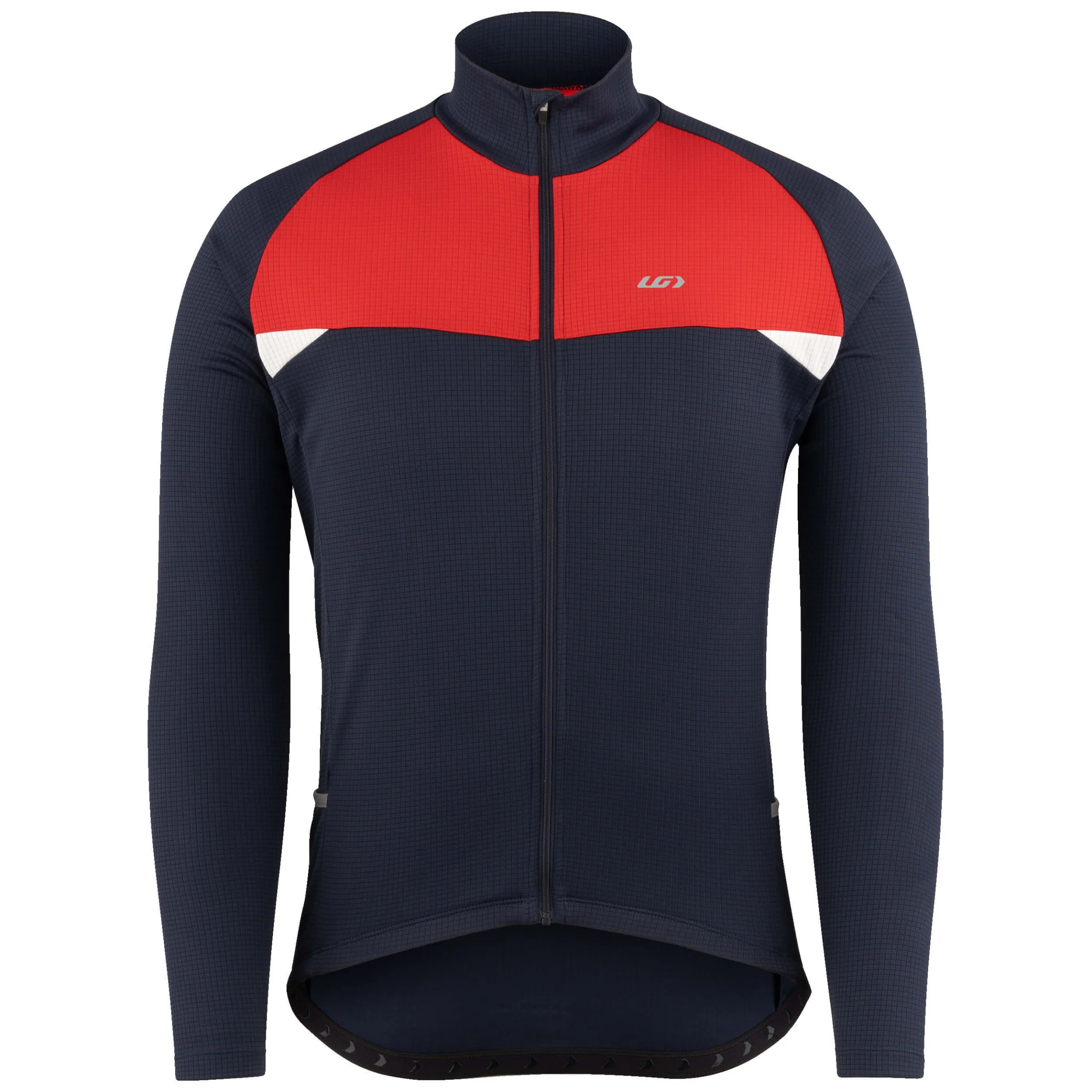 Louis Garneau Peloton Short Sleeve Road Jersey - Black-Navy-Red - Image 2