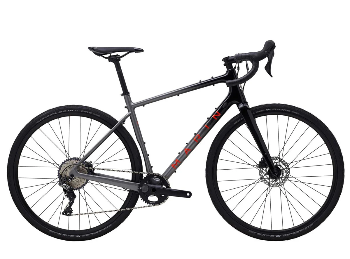 Marin Headlands 1 700c Adventure Road Bike - Gloss Charcoal-Black-Roarange - 2022