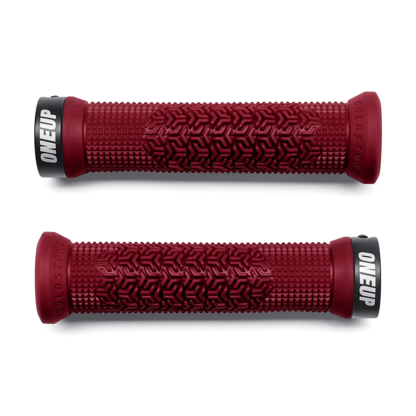 OneUp Jackson Goldstone Lock-On MTB Grips - Maroon - Image 3