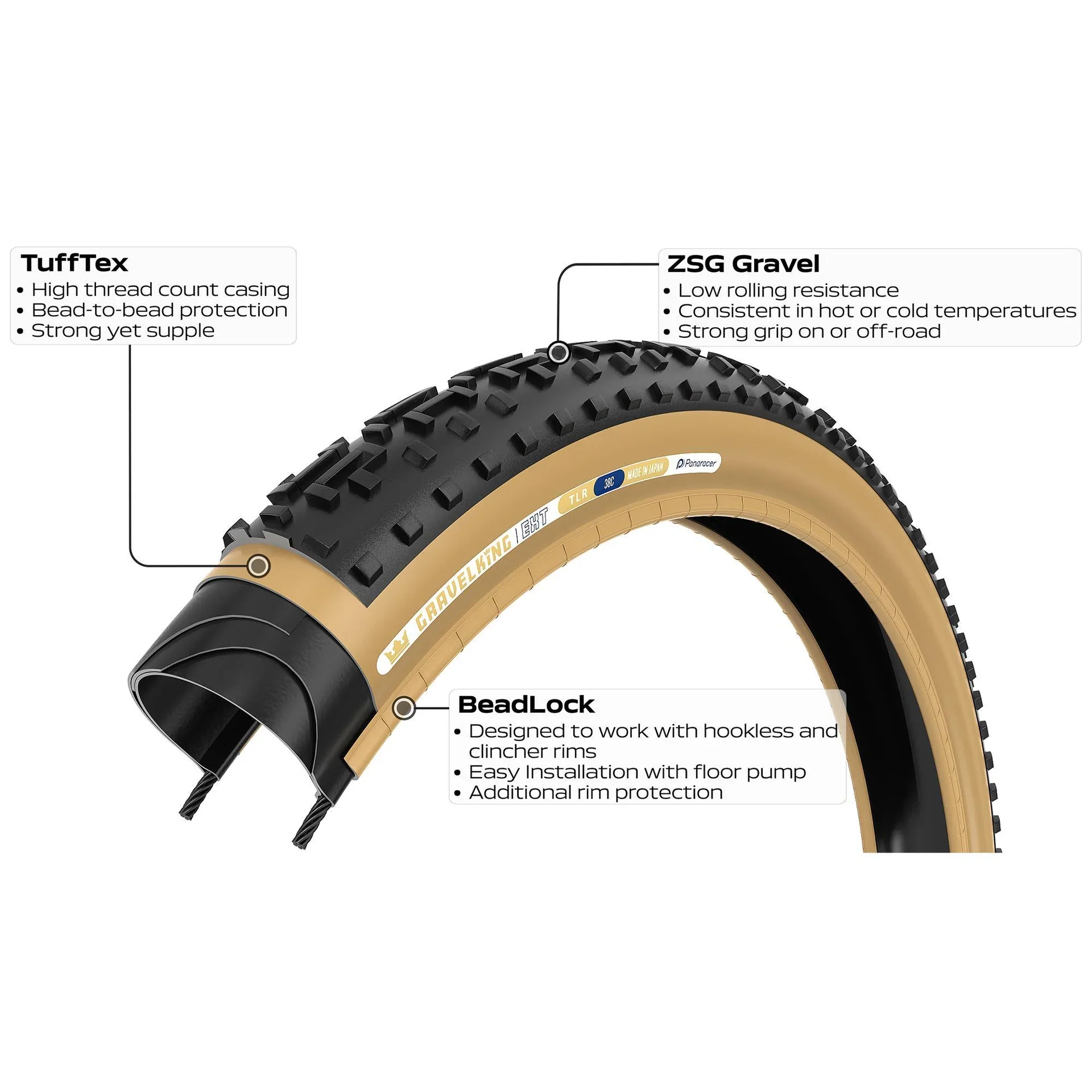 Panaracer Gravelking EXT 700c Folding Gravel Tire - Black - Image 3
