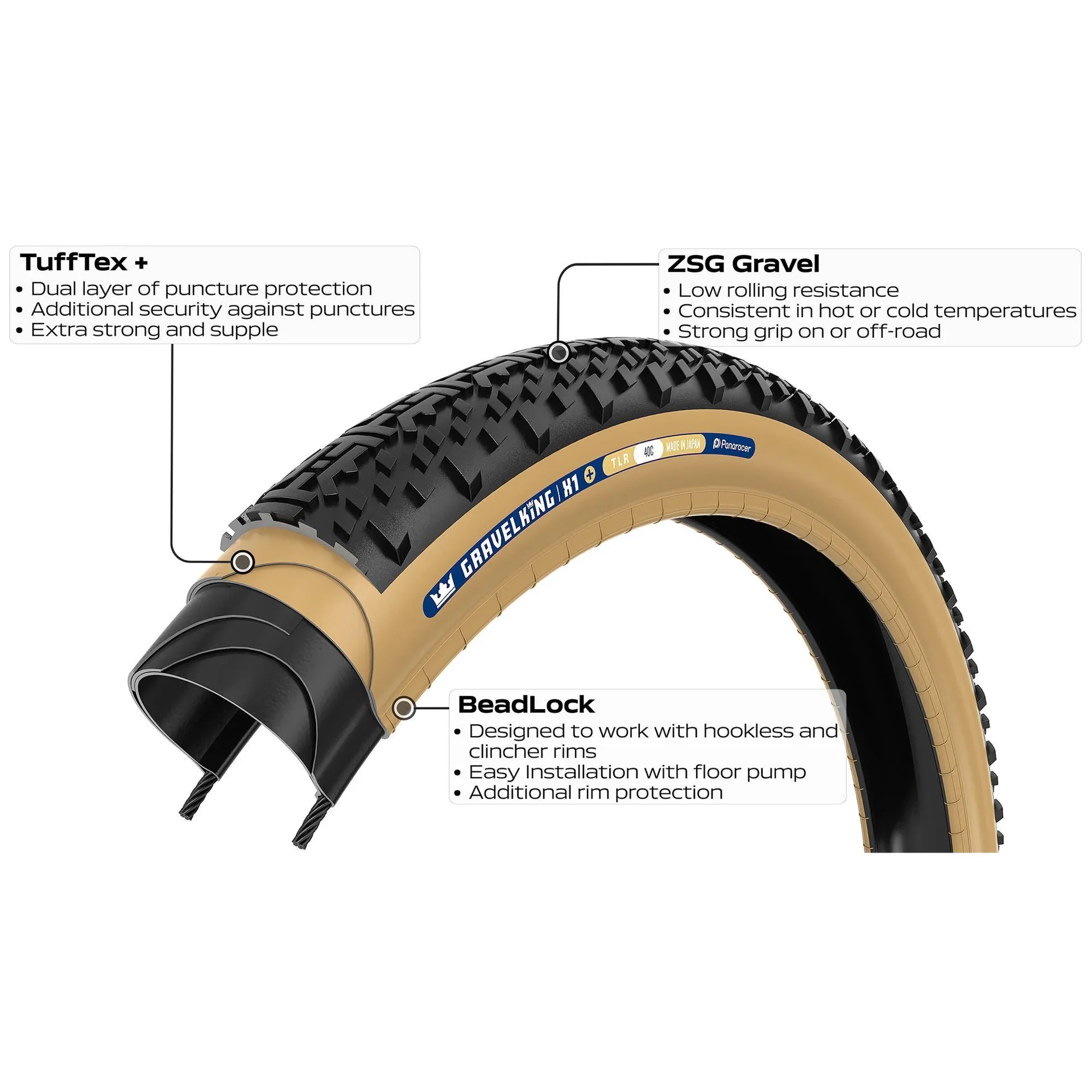 Panaracer Gravelking X1+ 700c Folding Gravel Tire - Black - Image 3