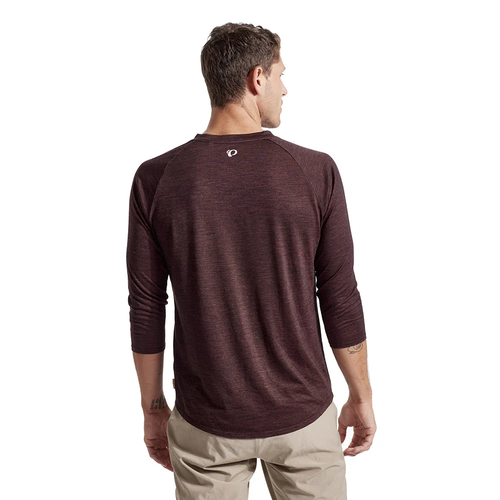 Pearl Izumi Canyon Merino 3/4 Sleeve MTB Jersey - Black-Russet Heather - Image 2