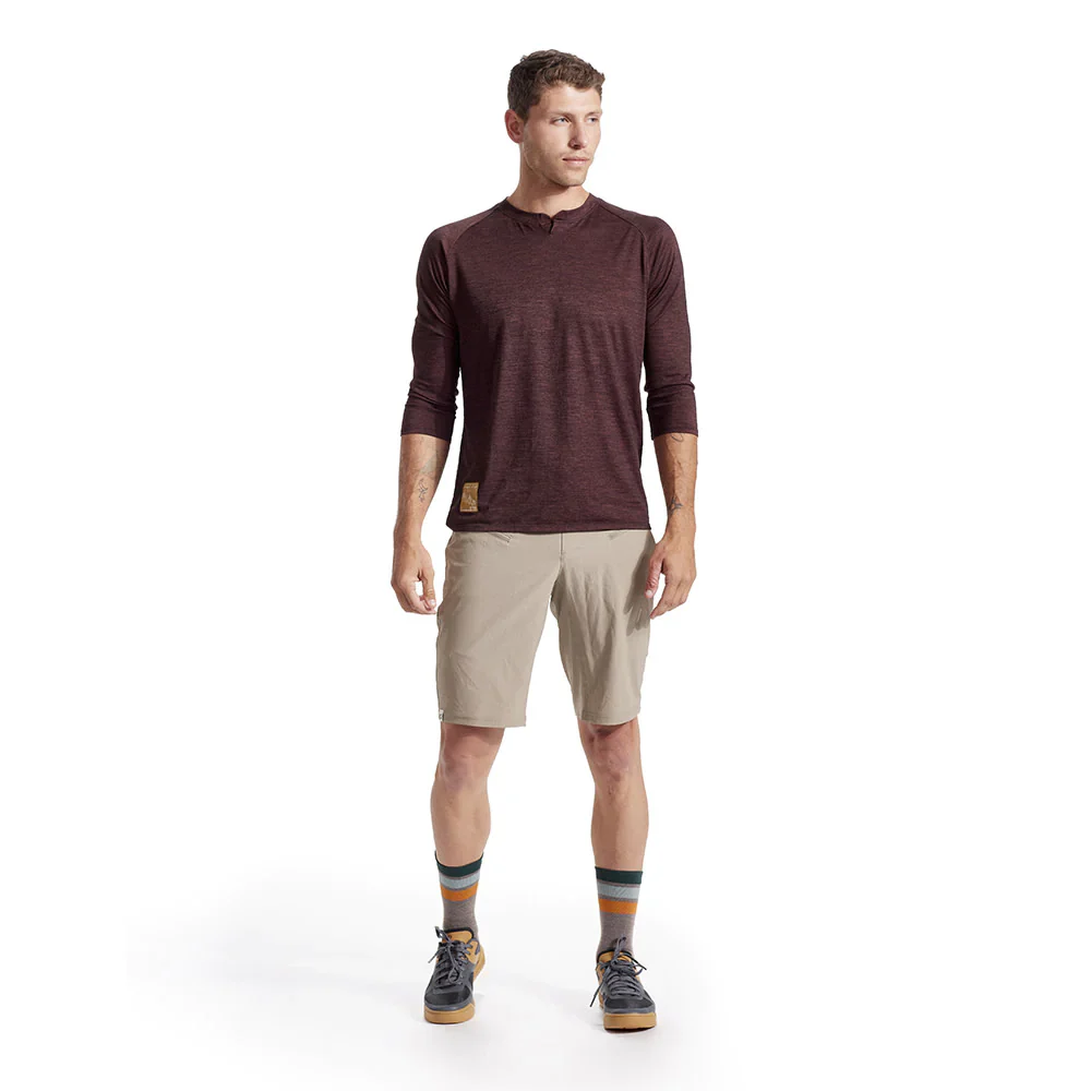Pearl Izumi Canyon Merino 3/4 Sleeve MTB Jersey - Black-Russet Heather - Image 3
