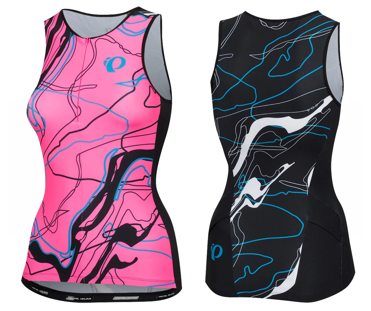 Pearl Izumi Elite Pursuit Graphic Tri Singlet - Womens - Screaming Pink Composite