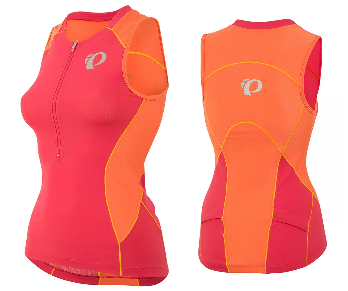 Pearl Izumi Elite Pursuit Tri Sleeveless Jersey - Womens - Rouge Red-Clementine
