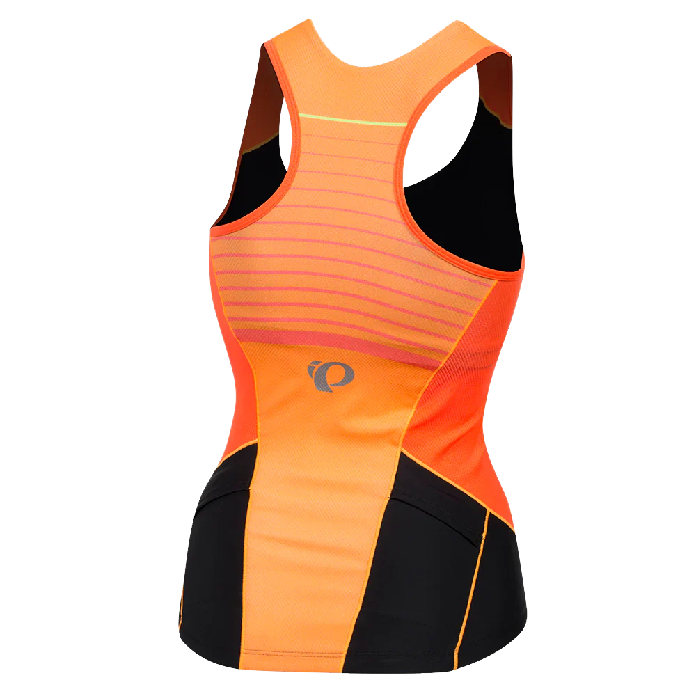 Pearl Izumi Elite Pursuit Tri Tank - Womens - Fiery Coral-Orange Pop Diffuse - Image 2