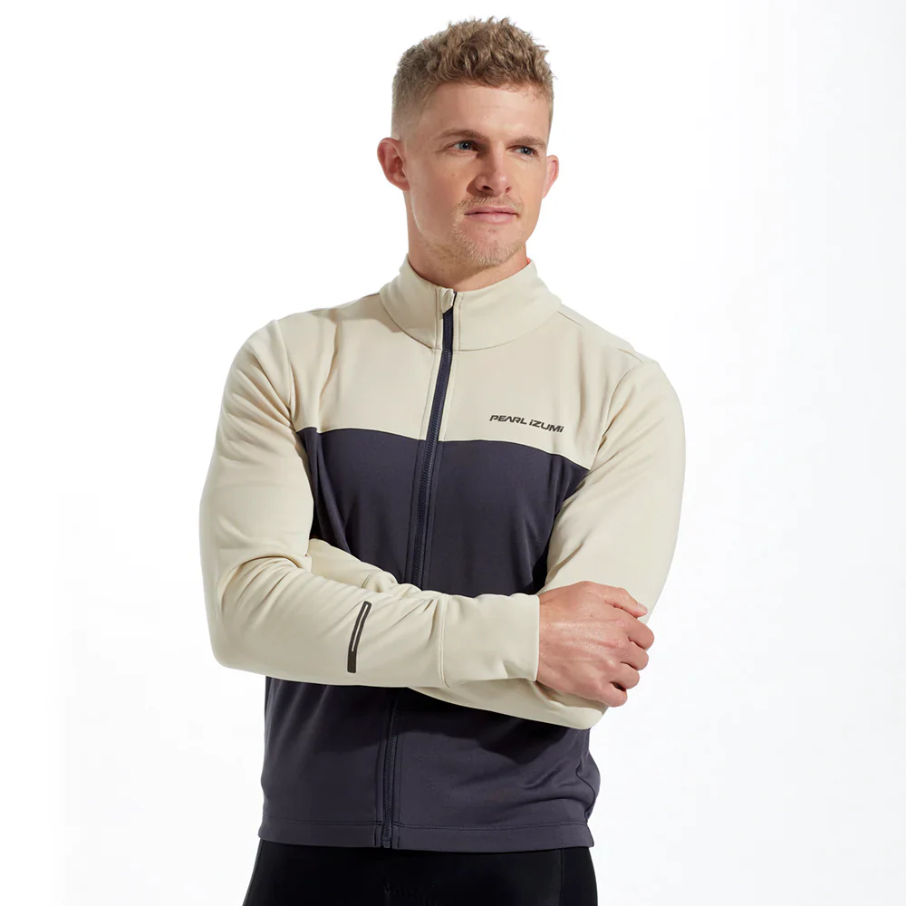 Pearl Izumi Quest Thermal Long Sleeve Road Jersey - Stone-Dark Ink - Image 4