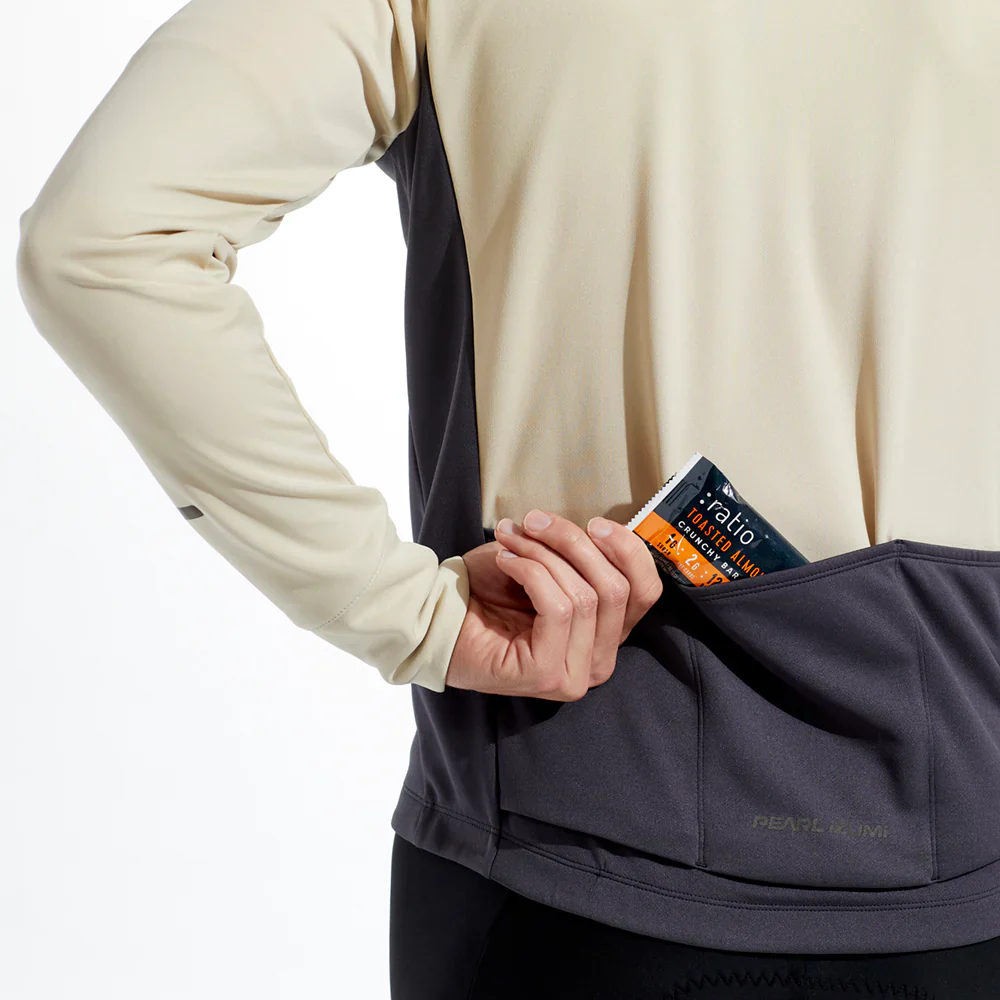 Pearl Izumi Quest Thermal Long Sleeve Road Jersey - Stone-Dark Ink - Image 5