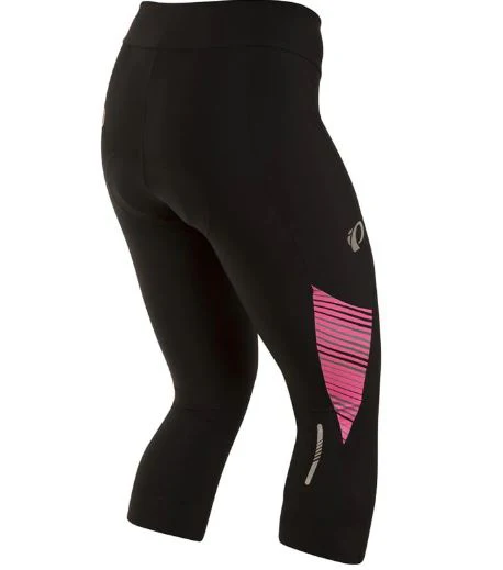 Pearl Izumi Select Pursuit 3/4 Cycling Tight - Womens - Black-Screaming Pink Whirl - Image 2