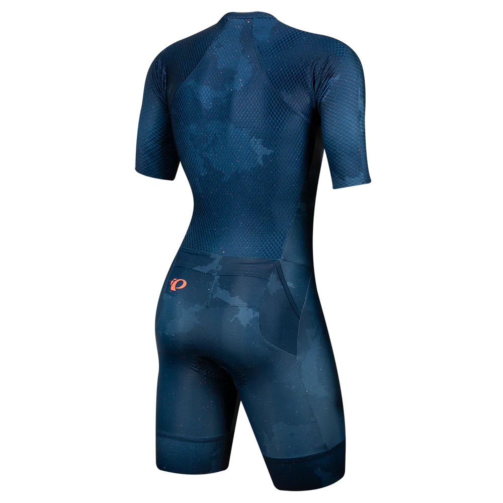 Pearl Izumi Team Octane Tri Suit - Womens - Navy-Fiery Coral Cosmic - Image 2