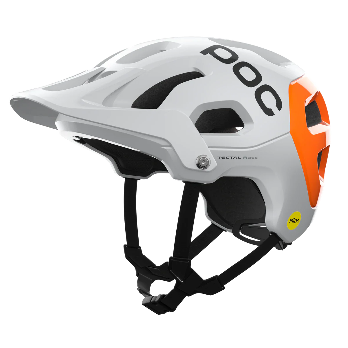 POC Tectal Race MIPS NFC MTB Helmet - Hydrogen White-Fluorescent Orange Avip