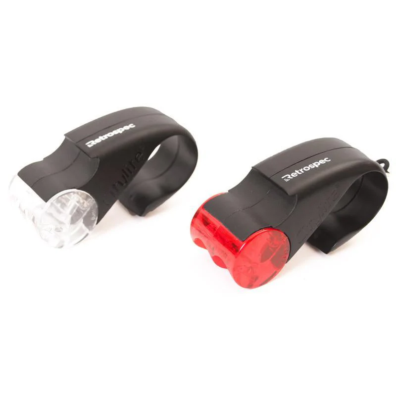 Retrospec CityLite Interlocking Bike F&R Combination Light Set - Black - Image 2