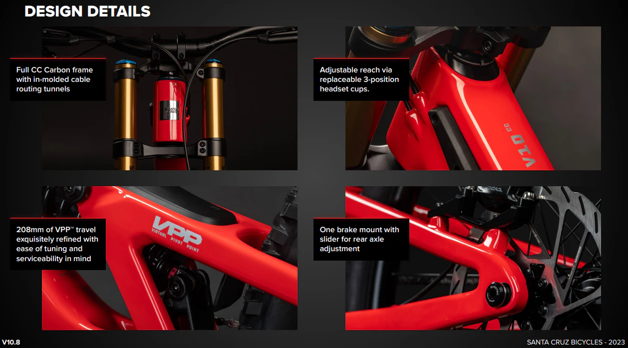 Santa Cruz V10 CC MX - DH S Kit - Gloss Red - 2024 - Image 3