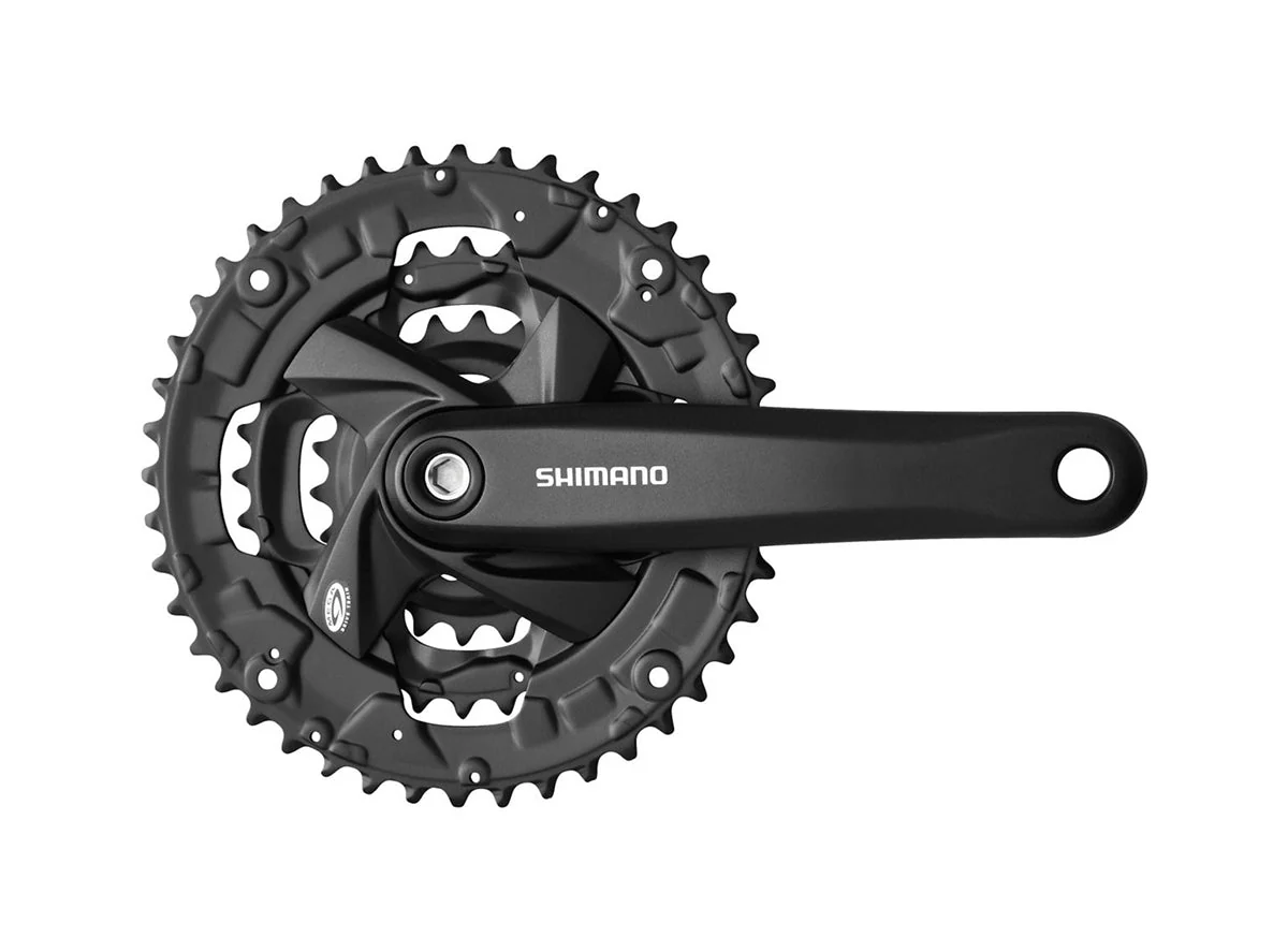 Shimano M371 9 Spd Triple Crankset - Black