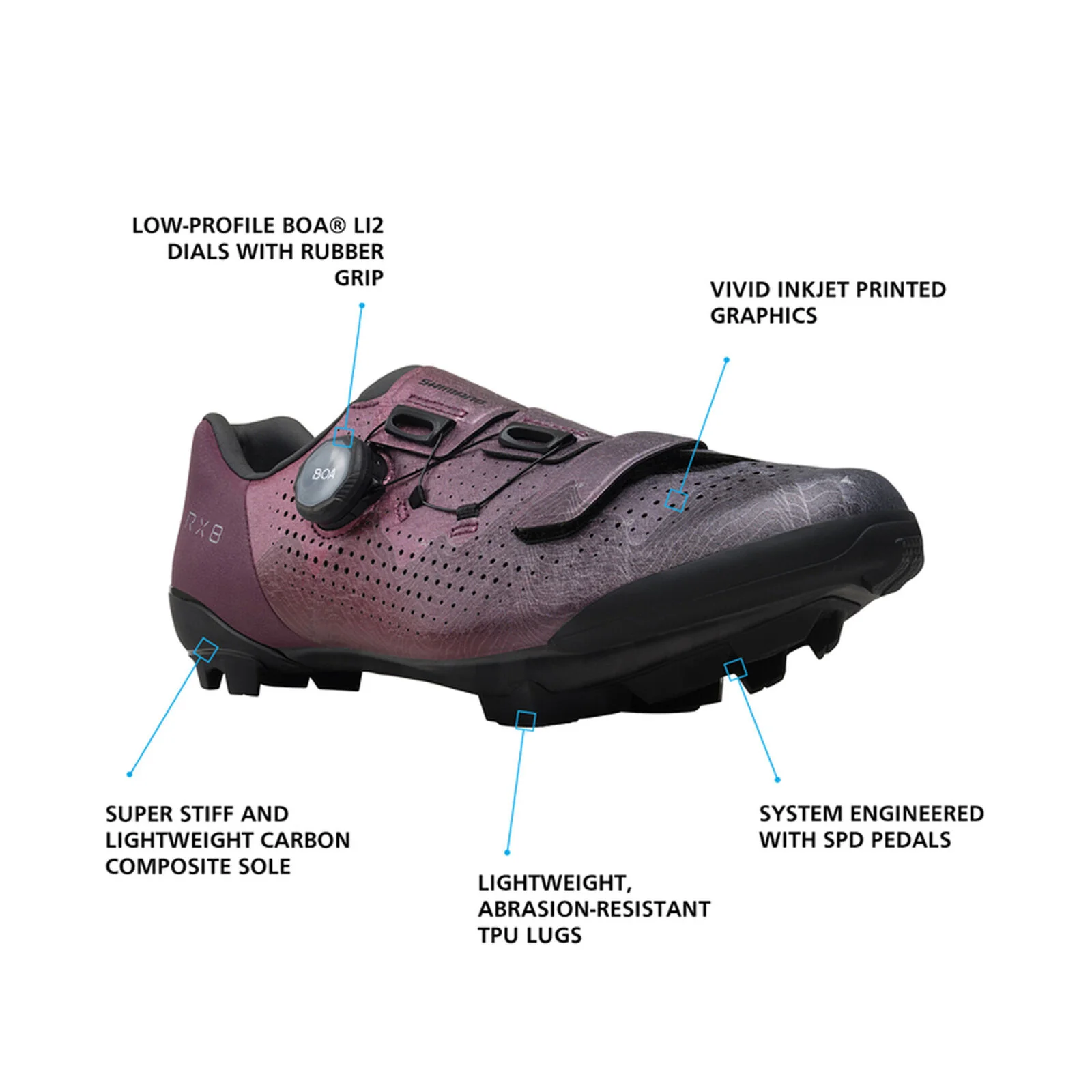 Shimano RX801 Gravel Shoe - Twilight - Image 5