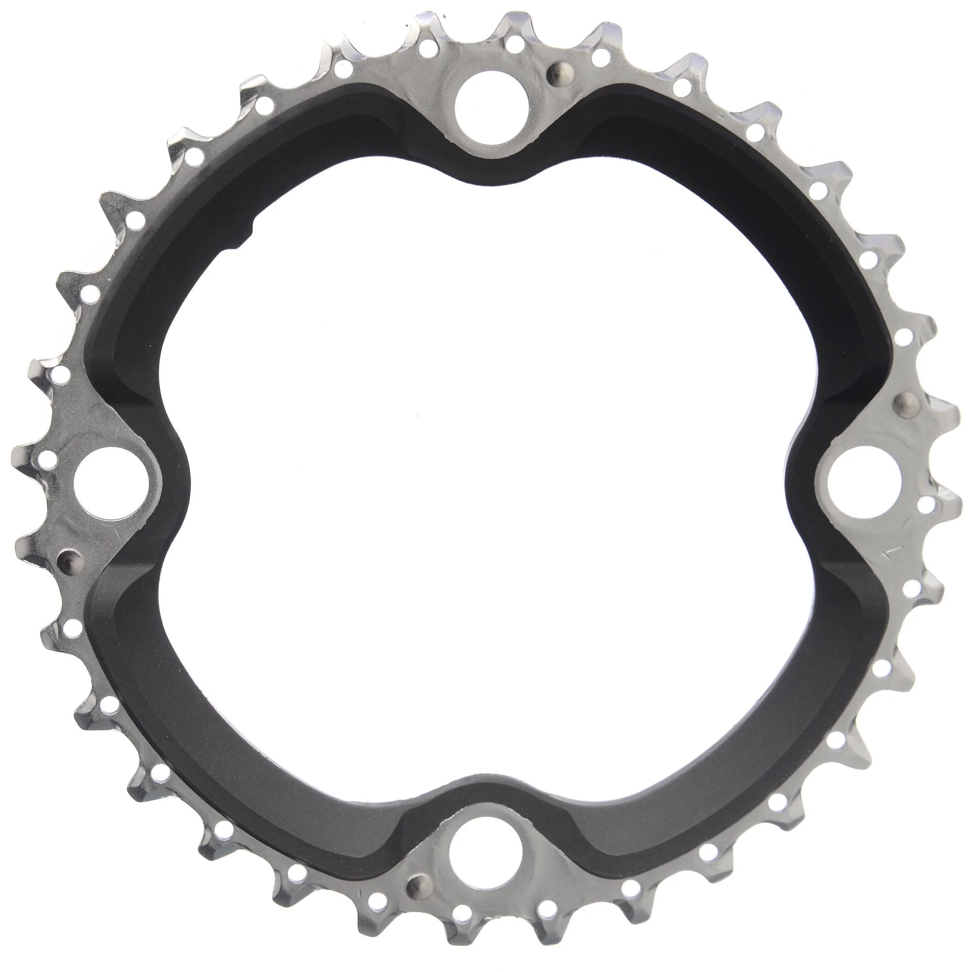 Shimano XT FCM770 9 Spd Triple Chainring - Silver - Image 2