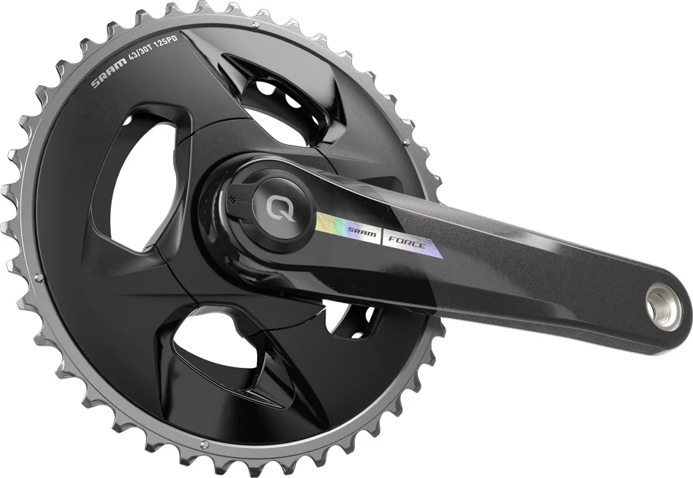 SRAM Force AXS D2 Wide 2x12 Spd Road Crankset with Power Meter - Unicorn Gray-Laser Foil - Image 2