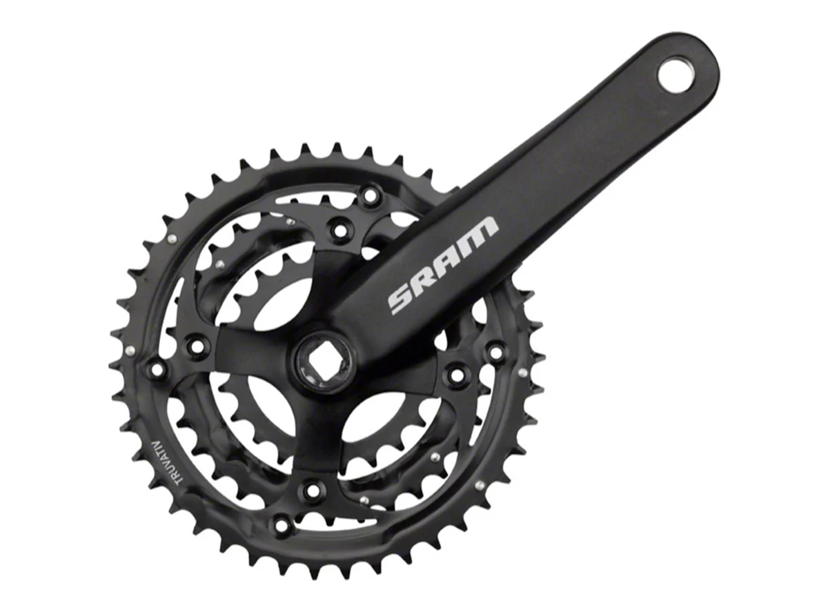 SRAM S-600 8 Speed Triple Square Taper MTB Crankset - Black