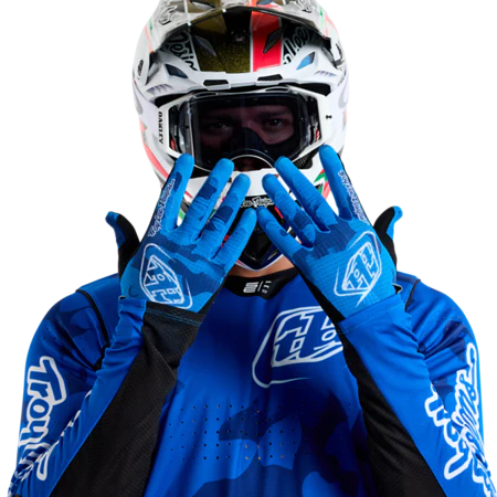 Troy Lee Designs Air MTB Glove - Blotted - Bright Blue - Image 3