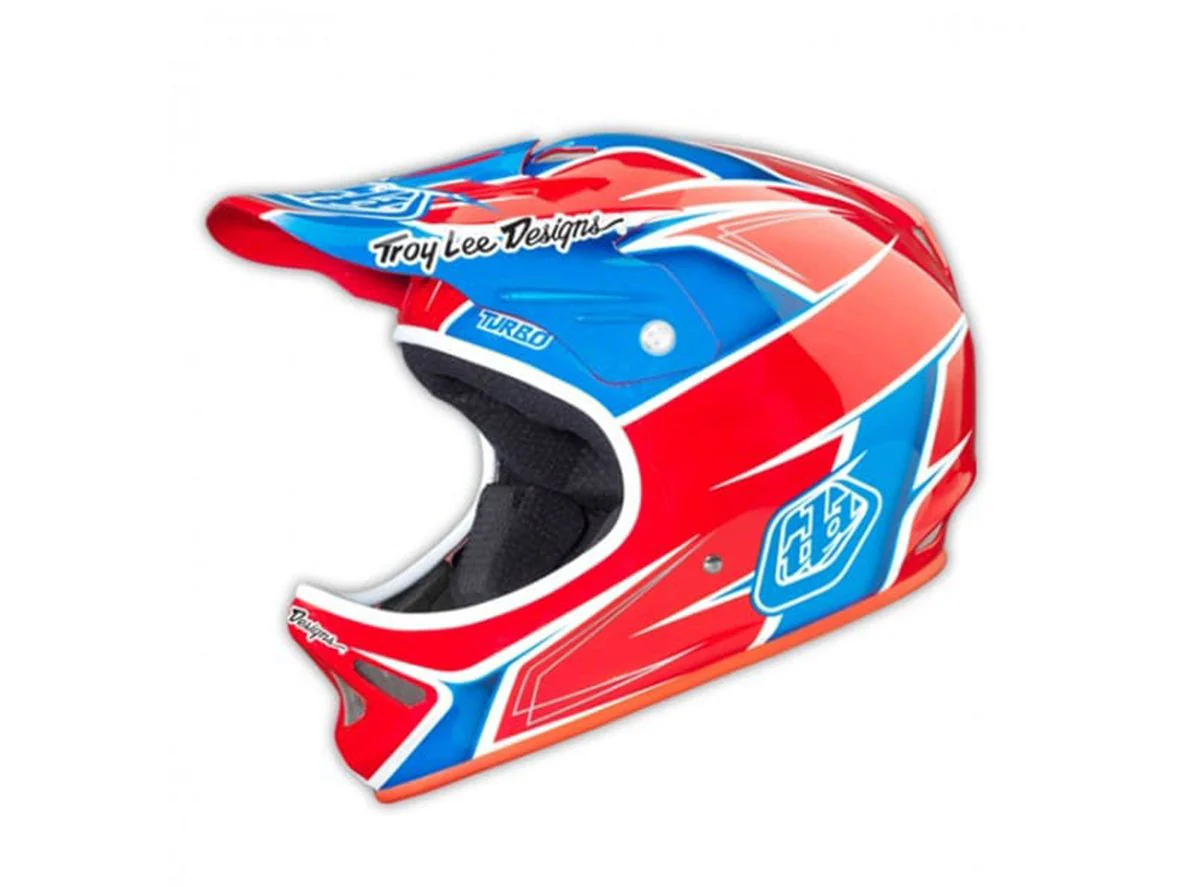 Troy Lee Designs D2 Turbo Full Face Helmet - Red-White-Blue - Image 2