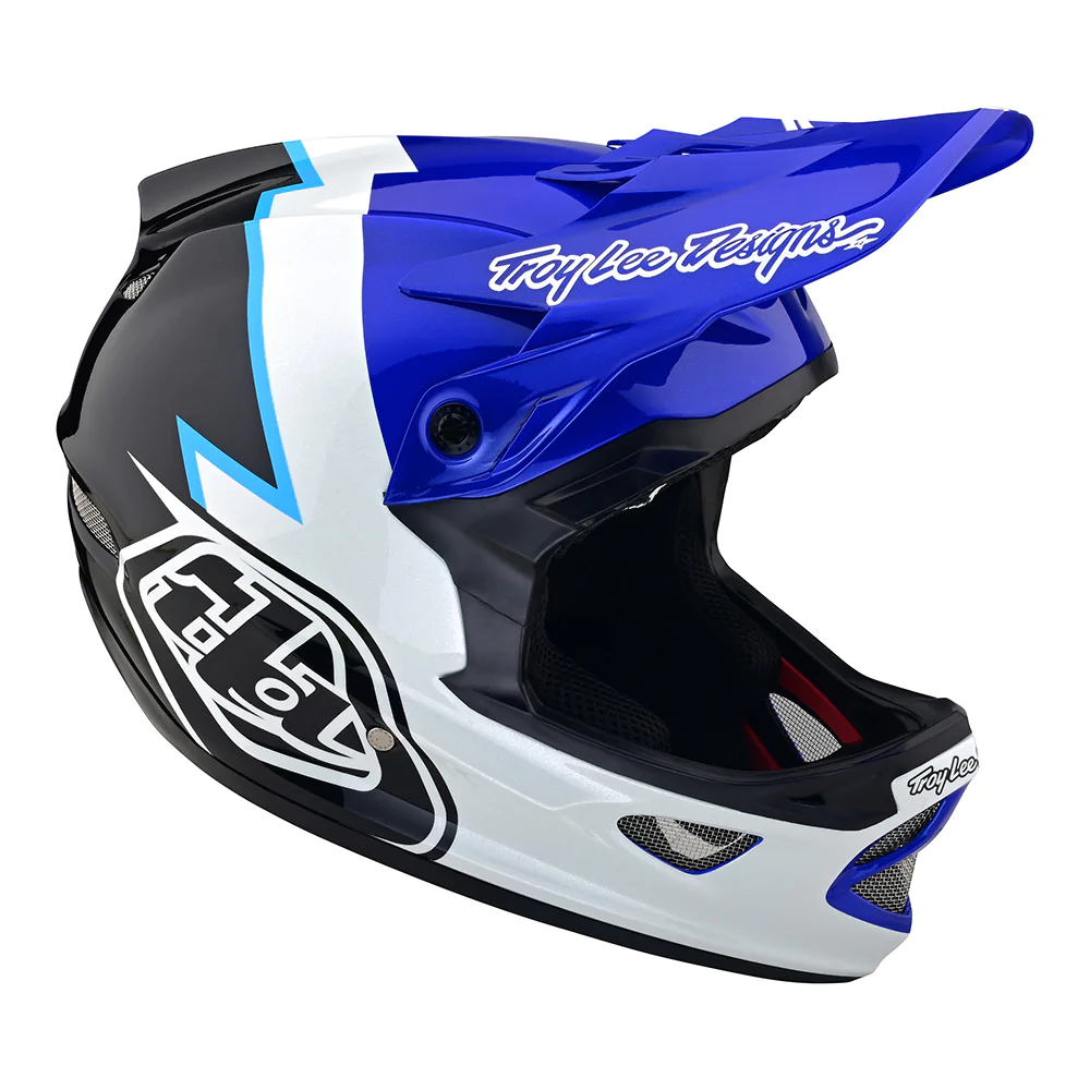 Troy Lee Designs D3 Fiberlite Full Face Helmet No MIPS - Volt - Blue - 2023 - Image 2