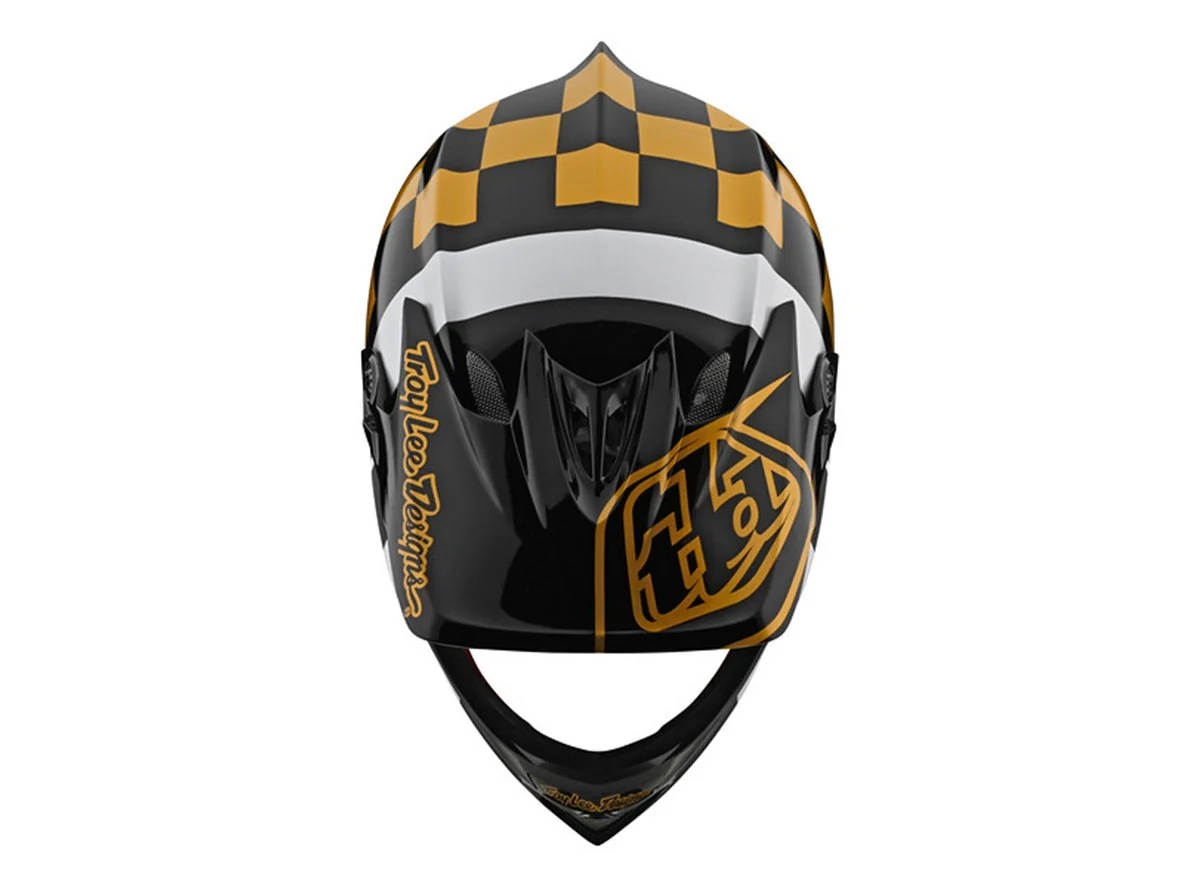 Troy Lee Designs D3 Fiberlite Full Face Helmet - Race Shop - Black-Gold - 2020 - Image 3