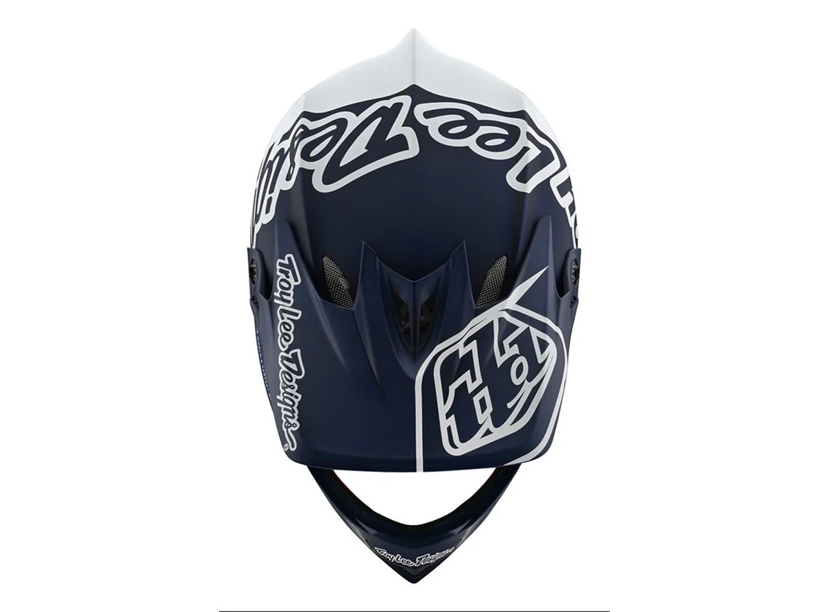 Troy Lee Designs D3 Fiberlite Full Face Helmet - Silhouette - Navy-White- 2020 - Image 3