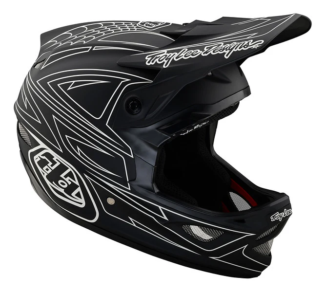 Troy Lee Designs D3 Fiberlite Full Face Helmet - Spider Stripe - Black - Image 3