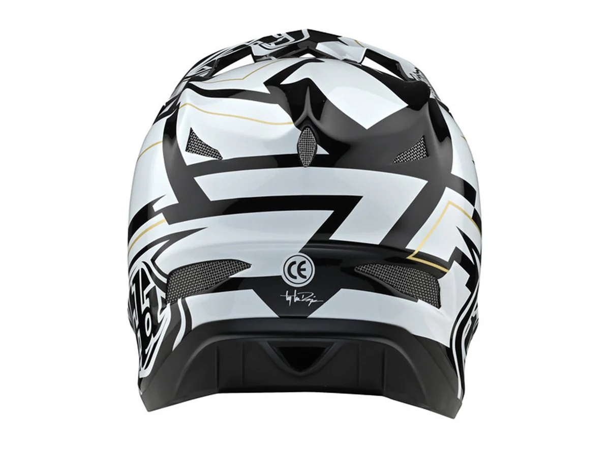 Troy Lee Designs D3 Fiberlite Full Face Helmet - Vertigo - Black-White - 2021 - Image 2
