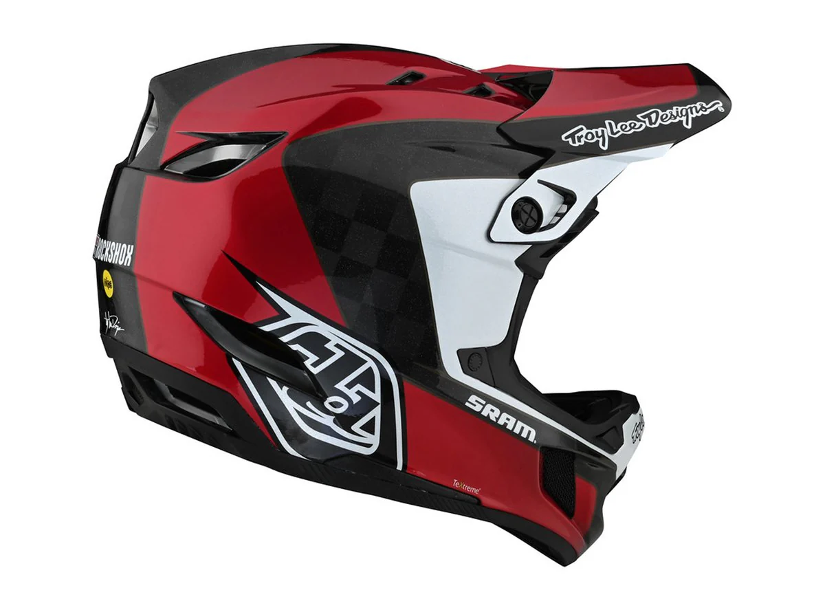 Troy Lee Designs D4 Carbon Full Face Helmet - Corsa - SRAM Red - 2021 - Image 2