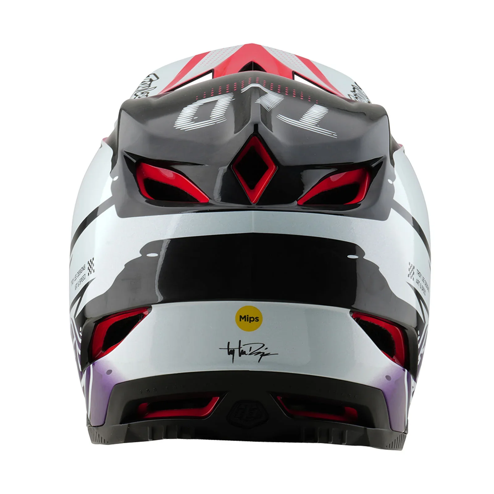 Troy Lee Designs D4 Carbon Full Face Helmet - Drip - White - Image 3