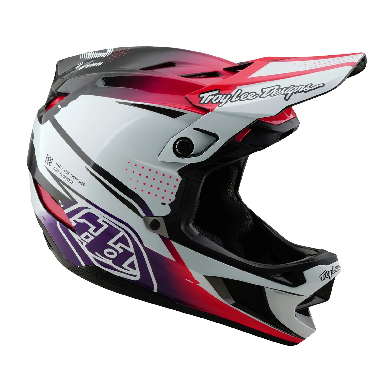 Troy Lee Designs D4 Carbon Full Face Helmet - Drip - White - Image 6