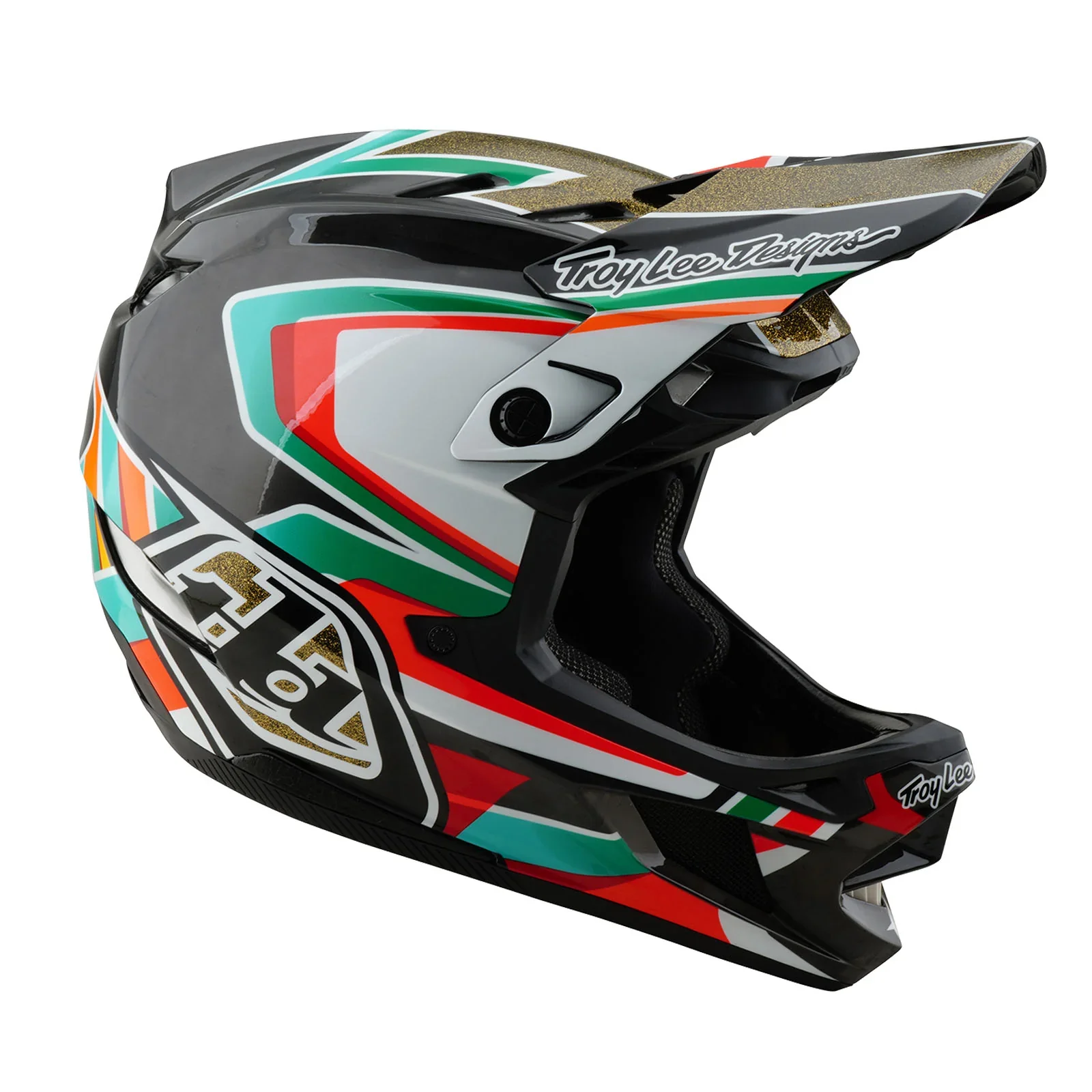 Troy Lee Designs D4 Carbon Full Face Helmet - Frames - Black-Gold - Image 6