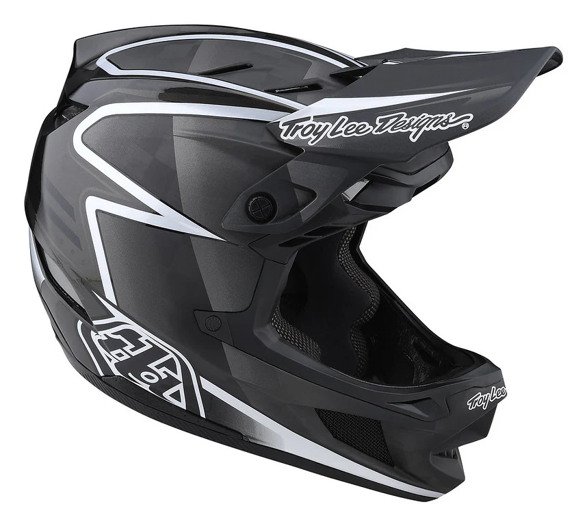 Troy Lee Designs D4 Carbon Full Face Helmet - Lines - Black-Gray - 2023 - Image 2