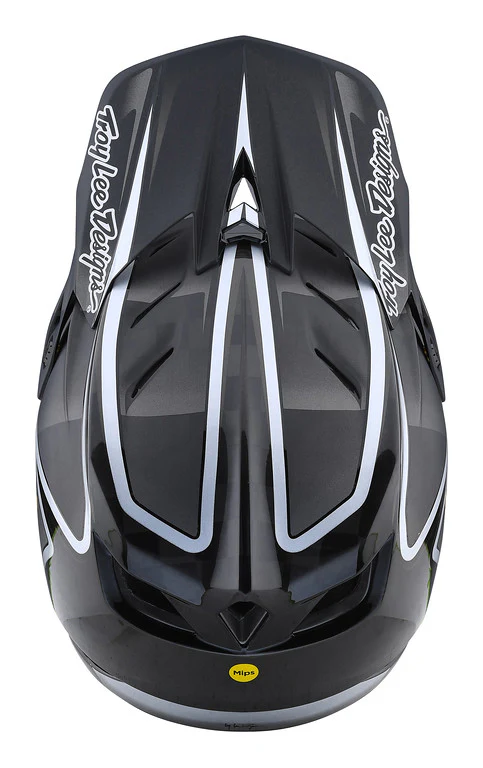 Troy Lee Designs D4 Carbon Full Face Helmet - Lines - Black-Gray - 2023 - Image 4